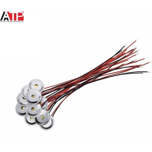 10 Pcs Piezoelectric Piezo Ceramic Wafer Plate Dia 15mm For Buzzer Loudspeaker + Aluminum shell