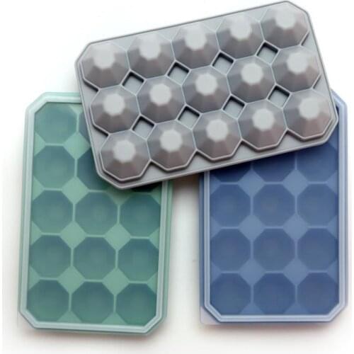 15 Grids Silicone Ice Cube With Lid Eco-Friendly Ice Maker Tray Cubes Ice Cream Chocolate Mold Party Bar Kitchen Cocina Tools