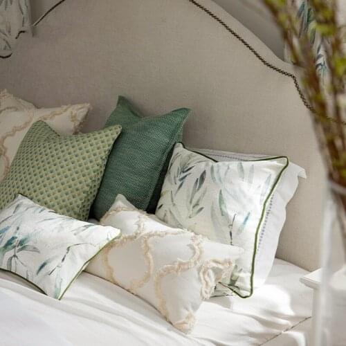 30x50cm/50x50cm Pastoral style green cushion cover sofa floral pillow case decorative throw pillow cover
