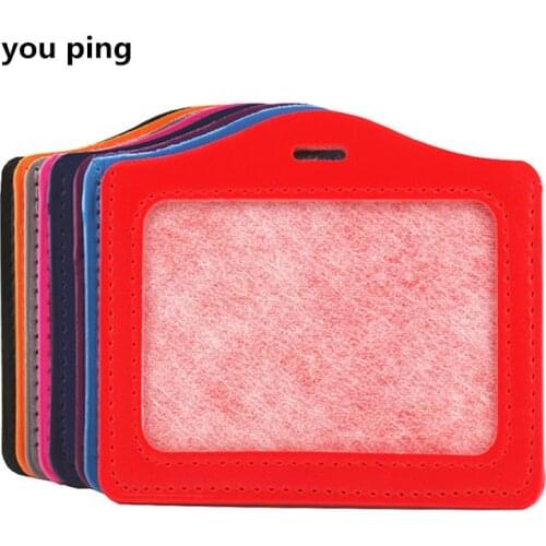 High quality 617 Leather card sleeve ID Badge Bank Credit Card Badge Holder Reels Key Ring Chain Clips School student office