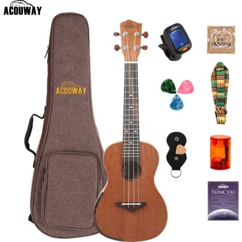Acouway Ukulele tenorUkulele 26 inch Sapeli wood uku Ukelele Hawaii guitar Stringed Musical Instrument