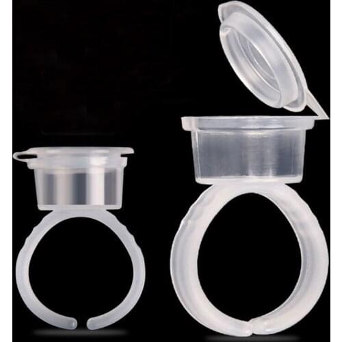 Microblading accesories Disposable ring cup tattoo pigments cups sponge tattooequipment and sent 50 white ring set ink holder