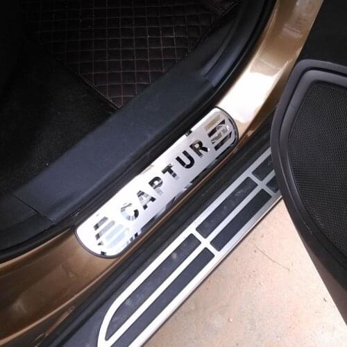 Car Accessorise Door Sill Scuff Plates Cover Stainless Steel for RENAULT CAPTUR 2014-2019