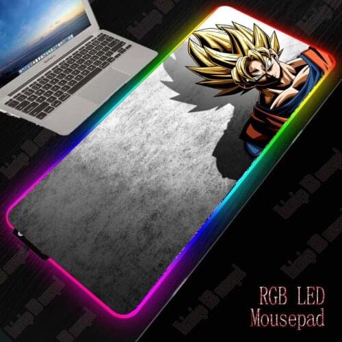 XGZ Rubber Anime Large RGB Gaming Mouse Pad Gamer Pc Keyboard Mousepad LED Light USB Wired Non-Slip Mouse Mice 7 Dazzle Colors