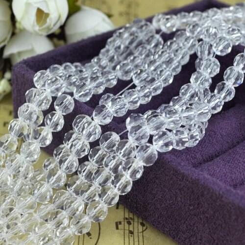 715pcs/lot Good Quality 8mm White Faceted Crystal Beads Round Loose Spacer Glass Beads For Jewelry Making Bracelet DIY Beads