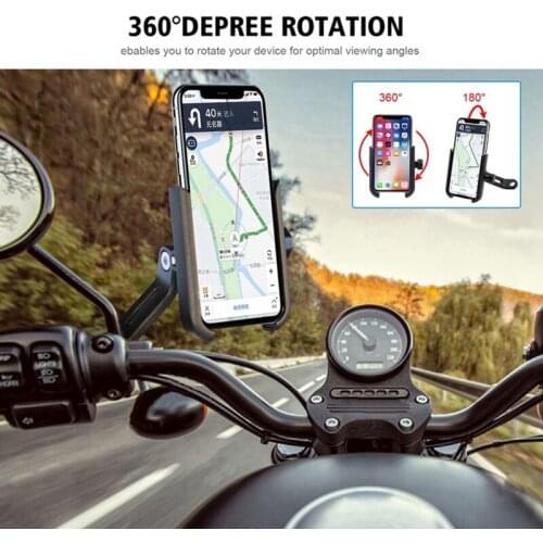 Motorcycle Phone Holder Aluminium Alloy 360° adjustable For moto bicycle Mirror phone Mount Braket bike phone support
