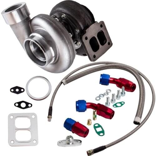 GT45 V-Band T4 Flange Turbocharger 600+HP + Oil Drain Feed & Return Line kits Turbine Turbolader External Wastegate