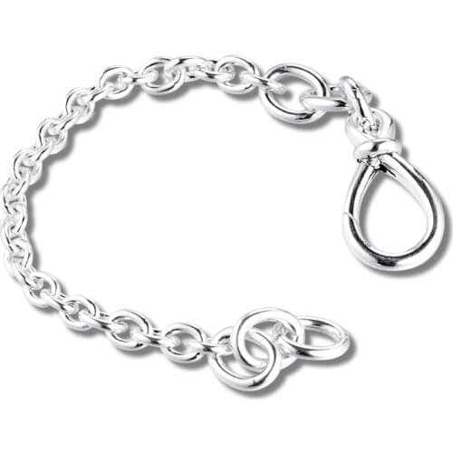 Chunky Infinity Knot Chain Bracelets 100% 925 Sterling Silver Jewelry Free Shipping