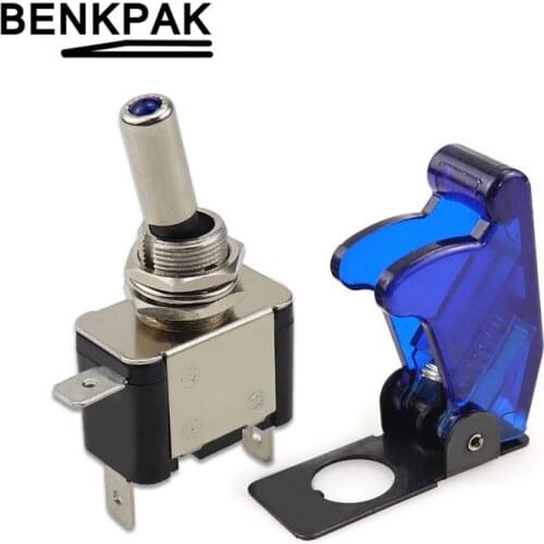Max 20A illuminated Blue Cover 12V Led Toggle Switch ON/OFF