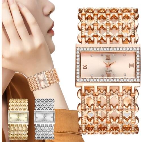 Fashion simple ladies watch wide stainless steel strap temperament watch stainless steel casual dress crystal watch часы X