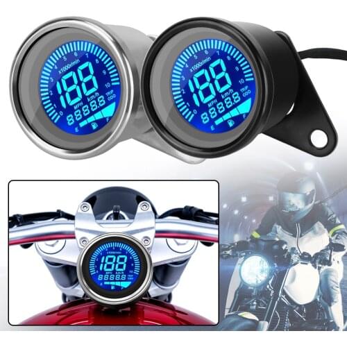 Motorcycle Digital Speedometer Universal Retro LCD Odometer DC12V Fuel Meter LED LCD Tachometer Indicator Scooter ATV Meter