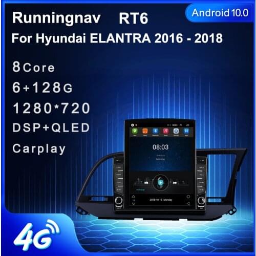 9.7" Android 10.1 For Hyundai ELANTRA 2016 2017 2018 RHD Tesla Type Car Radio Multimedia Video Player Navigation GPS RDS 2 din