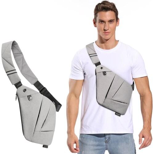 Mens chest bag digital storage gun bag slung crossbody sports waist bag multifunctional personal shoulder anti theft pocket bag