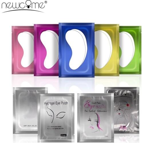NEWCOME 20/50/100Pairs Eyelash Pads under Eyes Gel Patches 9 Colors Lint Free Stickers for False Eyelash Extension Makeup Tool
