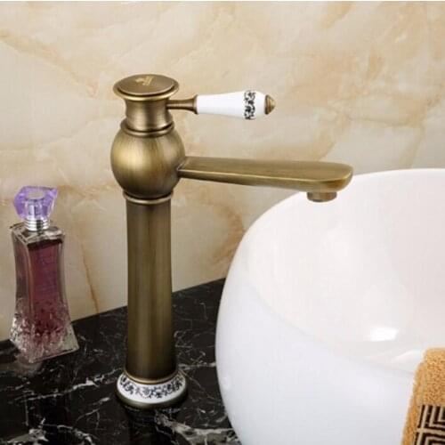 New Arrivals Basin Faucets Brass Hot and Cold Water European Antique Basin Sink Faucet Antique Basin Mixer faucet bathroom