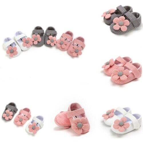 Kids Baby Boy Girl Unisex Soft Sole Crib Shoes Flower Cotton Non-Slip First Walkers Prewalker Shoes