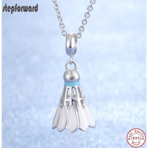 Top Quality Enamel Badminton Original Necklace Design Fashion Jewelry Hot Sale Popular 100% 925 Sterling Silver Pendant Necklace