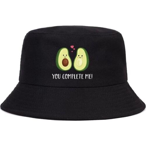 Avocado Vegan Ulzzang Kawaii Cartoon Harajuku 90s Graphic Large Bucket Hat for Women Fashion Hats for Men The Fisherman Hat