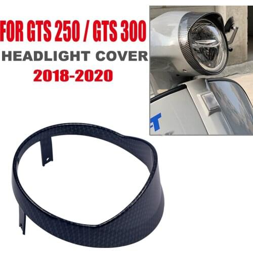 For VESPA GTS250 GTS300 GTS 250 300 2018 Motorcycle Headlight Cover Guard with Light Blocking Edge Silver Protector Wind Shield