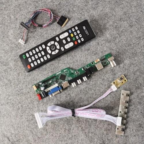 Fit HT101HD1/LP101WH1/LP101WH2 monitor DIY kit VGA USB AV universal controller board 1366*768 60Hz WLED screen 40-Pin LVDS