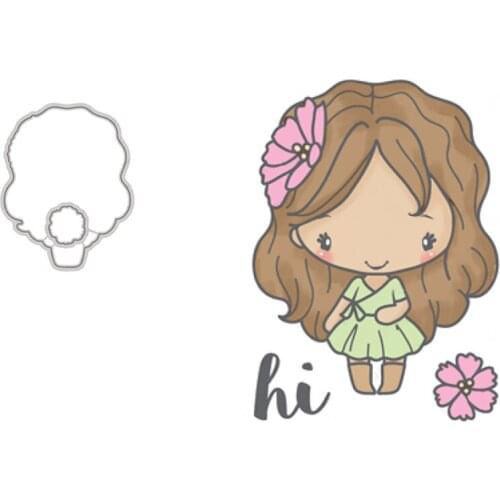 Clear Stamps And Cutting Dies Beautiful Blond Girl Sweet Flowers For DIY Scrapbook Photo Album Craft Card 2021 New