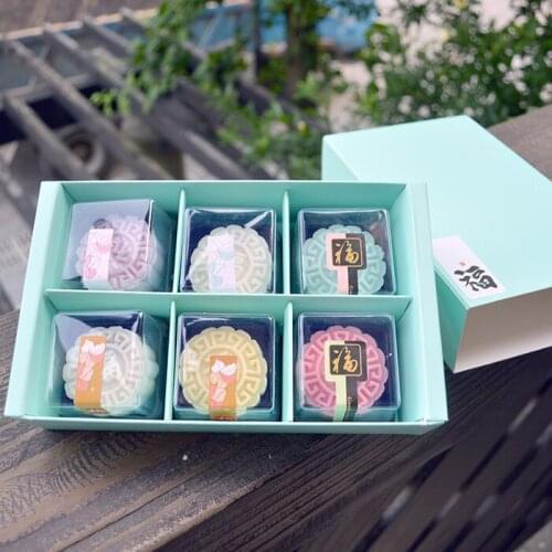 Size: 21*12*5cm macaron boxes High grade Macaron/Moon cake box 6 lattice Drawer cake box cookies biscuit packing 50pcs/lot