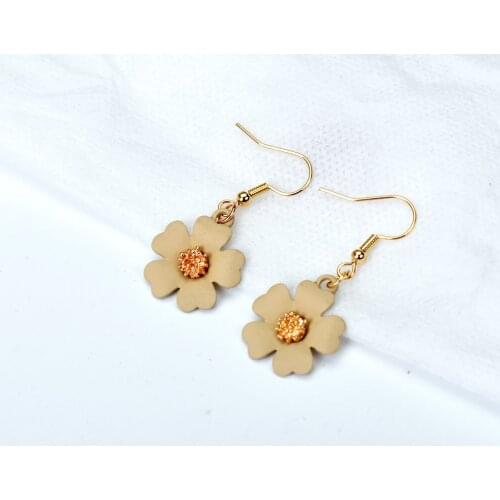 Romantic Sweet Flower Pendant Drop Earrings For Women Ear Piercing Floral Jewelry Female Dangle Earring boucles d oreille femme