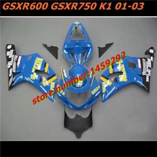 Blue black ABS Fairings kit for SUZUKI K1 K2 GSXR600 GSXR750 2001-2003 motorcycle fairing set GSXR 600 750 01 02 03