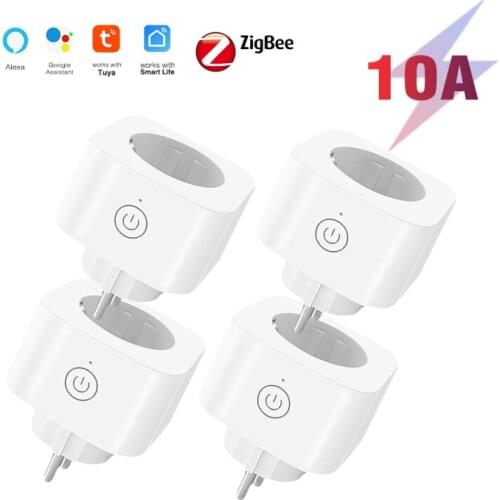Tuya ZigBee 3.0 Smart Power Plug 10A Wireless App Voice Remote Control Socket Energy Monitor Outlet Works With Alexa Google Home