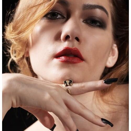 WANGAIYAO adjustable cute retro elephant alloy open baby elephant ring