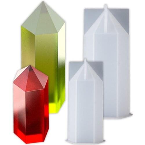 Jewelry Decoration Aromatherapy Candle Mold Crystal Epoxy Specimen Hexagonal Cone Silicone Mold Wholesale Resin Molds