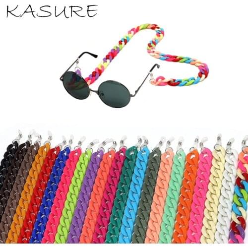 Kasure Wide Acrylic Sunglasses Chain Women Girl New Fashion Reading Glasses Hanging Neck Chain Largards Eyeglasses Strap