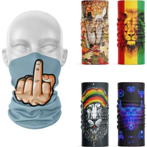 3D Printed Headscarf Fashion Women Neck Gaiter Cartoon Colorful Pattern Tubular Mask Headdress Hijab Scarf braga cuello buffe