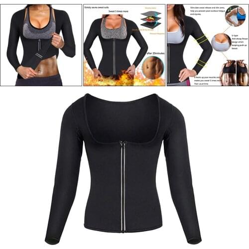 Women Sauna Suit Waist Trainer Neoprene Shirts for Sport Workout Corset Heat Body Shaper Slimming Long Sleeve Sweat Shirt Tops