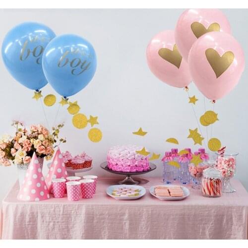 10pcs 10inch It Is A Girl or Boy Latex Balloons Gender Reveal Party Happy Birthday Baby Shower Boys Girls Heart Balloon Decor