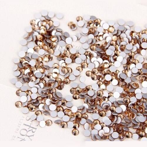 1440pcs the light topaz color Non Hotfix Flatback Rhinestones for Nails 3D Nail Art Decoration Glitter Crystal