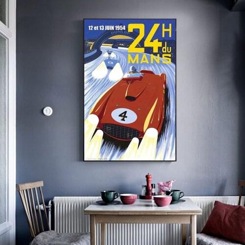 24 Hours Of Le Mans Poster Painting Canvas Print Nordic Home Decor Wall Art Picture For Living Room Frameless