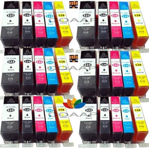30 pcs Compatible 525 526 Canon Ink Cartridge for Pixma iP4850 iP4950 iX6550 MG5150 MG6120 MG6150 MG6220 MG6250 MG8150 MG8250 Pr