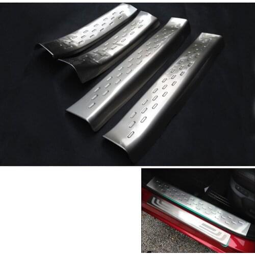 4pcs Stainless steel Inner Door Sill Scuff Plate Guards Trim Cover Protector For 6 Atenza 2014-2015 car styling car-covers