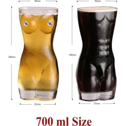 700ml New Sexy Lady Torso Durable Double Wall Whiskey Glasses Wine Shot Glass Chest Beer Cup Bar Nightclub Wine Glass