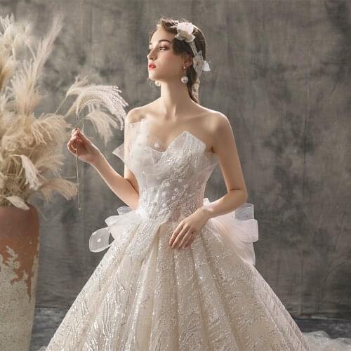 Ball Gown Wedding Bride Married Dress Birthday Party Evening Princess Dresses Host Catwalk Show New Big Tail [Y696]