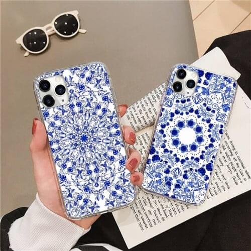 Blue and white porcelain chinese style Phone Case for iPhone 11 12 pro XS MAX 8 7 6 6S Plus X 5S SE 2020 XR mini