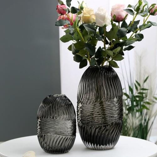 Flower Big Glass Modern Vase Large Vintage Minimalist Transparent Vase Creative Office Decoracion Hogar Table Decoration DL60HP