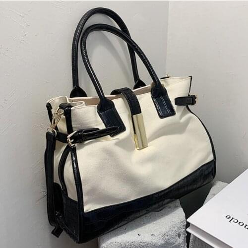 Elegant Female Large Tote bag 2021 Fashion New High quality Canvas Womens Designer Handbag High capacity Shoulder Messenger Bag