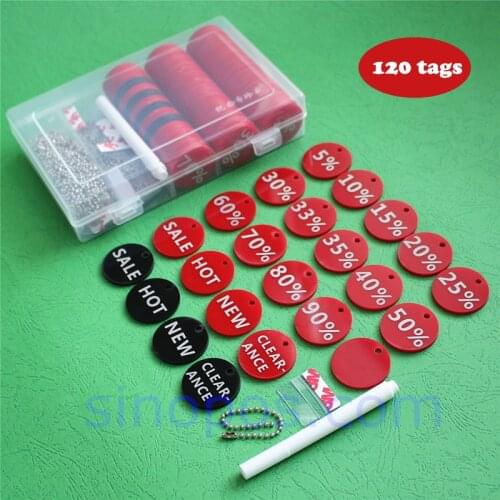 Luxury Reusable Discount Tag Kit, acrylic round sale hangtag craft shoes clothes bag price label percentage off promotional sign