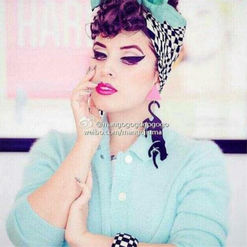 European and American popular acrylic printed leopard exaggerated big earrings jewelry nightclub boutique hip hop punk