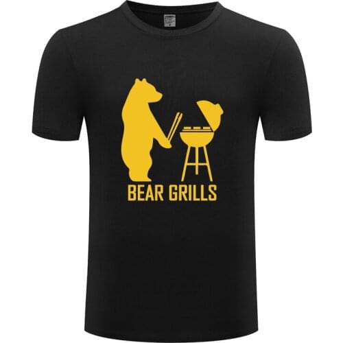 New Bear Grills Funny Novelty Creative Mens Men T Shirt Tshirt Summer New Short Sleeve O Neck Cotton Casual T-shirt Top Tee