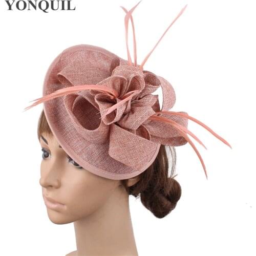 Imitation Sinamay Chic Fascinators Hat Women Elegant Fashion Headpiece Women Bride Mariage Headwear Hoops Chapeau For Ladies Tea