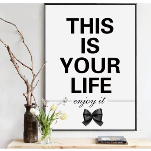 Canvas Print Painting Briefness Famous Letters Inspiring Quote Wall Art Picture For Living Room Home Decoration No Frame LZ340