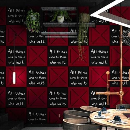 New English alphabet wallpaper bar internet cafe internet cafe ktv retro nostalgic industrial style personality creative 3d обои